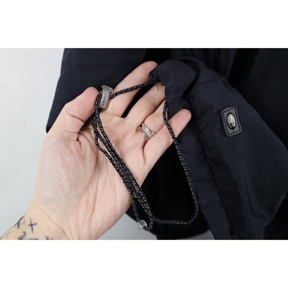 Vintage 90s Champion Mens Medium Spell Out Lined Windbreaker Bomber Jacket Black - Picture 13 of 16